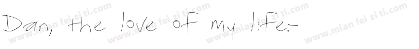 Dan, the love of my life.字体转换